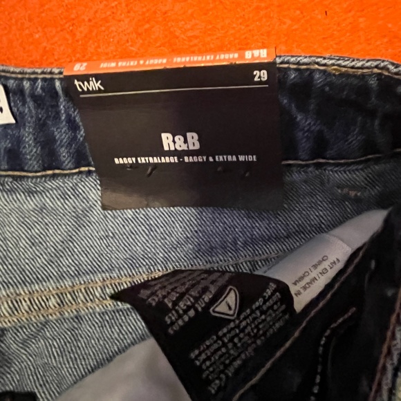 Boho butterflies high waist extra wide leg R&B fit organic cotton jeans NWT - Picture 10 of 13